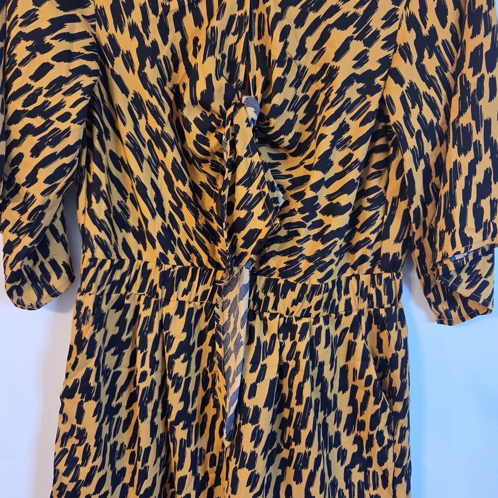 Yellow and Black Patterned Romper - image 2